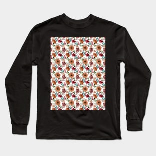 Watercolor Flower Pattern Long Sleeve T-Shirt